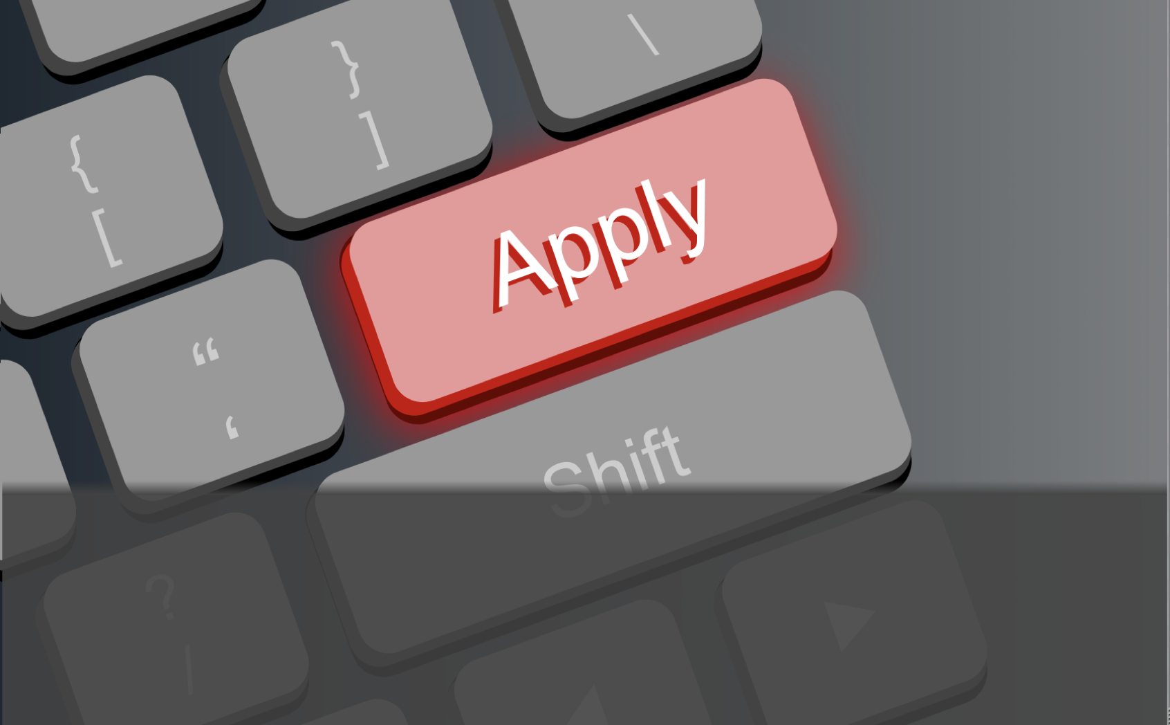 Computer keyboard with an apply button