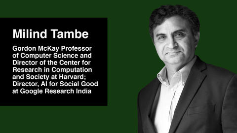Photo of Milind Tambe in front of green background